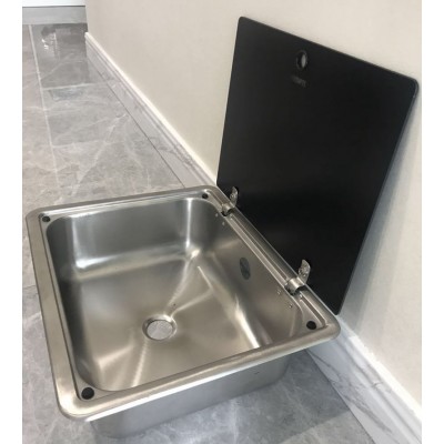 Stainless Steel RV kitchen Sink with Temperated Glass Lid  GR-609A