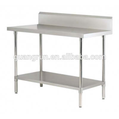 Stainless Steel Commerical WorkTable With Splashback and Under Shelf GR-404