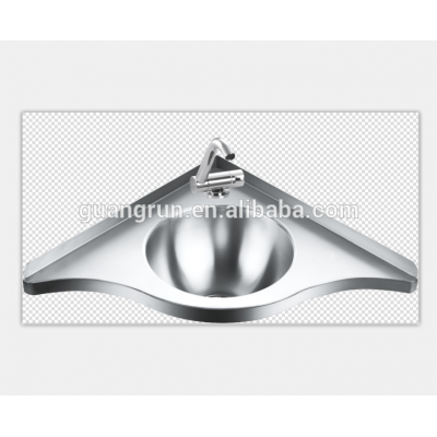 RV Yacht,Boat Train and Public Mobile Toilet Stainless Steel Triangle Round Hand Wash Basin Corner Sink GR-597