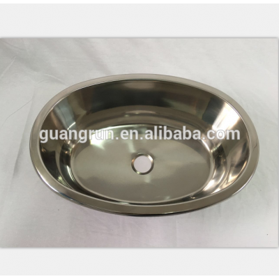 New Product Stainless Steel RV Oval Elliptical Hand Wash Basin Kitchen Sink GR-518