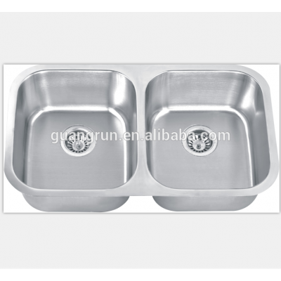 Deep Drawn Stainless Steel Double Bowl Kitchen Sink GR- 625