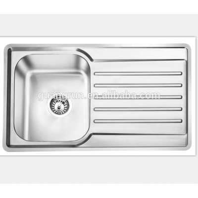 RV Stainless Steel Rectangular Shape Washing Basin Kitchen Sink with Drain Board GR-860