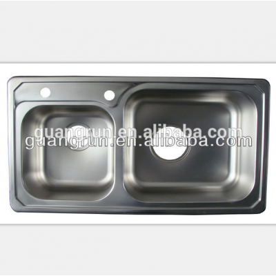 Stainless Steel Double Bowl Rectangular Kitchen Sink GR-621