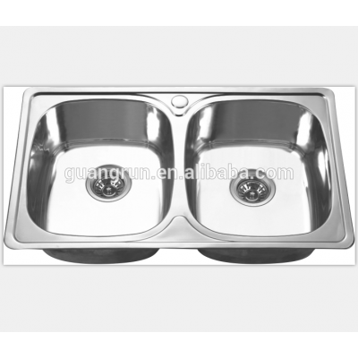 Rectangular Stainless Steel Double Bowl Kitchen Sink GR-632