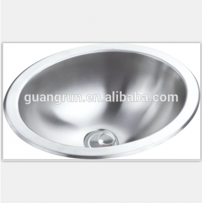 New Product Stainless Steel RV Elliptical Oval Hand Wash Basin Kitchen Sink GR-584