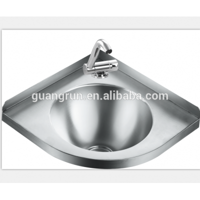 Stainless Steel Triangle Corner Round Hand Wash Basin Corner Sink GR-596