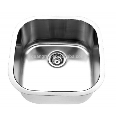 Polished One-piece Stainless Steel Single Bowl Kitchen Sink GR- 502-1