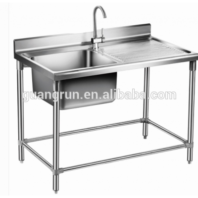 Commercial Free-standing Stainless Steel Kitchen Lab Sink with Drainboard GR-302B