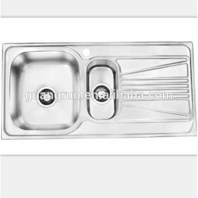 Stainless Steel Kitchen Sink with Drainboard GR-618